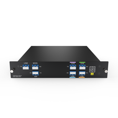 LGX2 Dual Fiber 4CH CWDM MUX/DEMUX with EXP and Monitor Ports, LC/UPC, IL<1.5 (available wavelengths: 1270-1610nm)