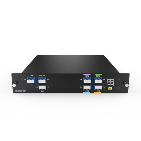 LGX2 Dual Fiber 4CH CWDM MUX/DEMUX with EXP and Monitor Ports, LC/UPC, IL<1.5 (available wavelengths: 1270-1610nm)