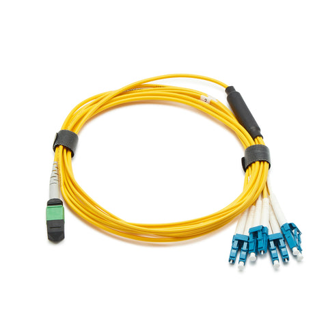 Fibre Optic MTP Female to 4 LC UPC Duplex OS2 9/125 Single Mode Breakout Cable - 3m