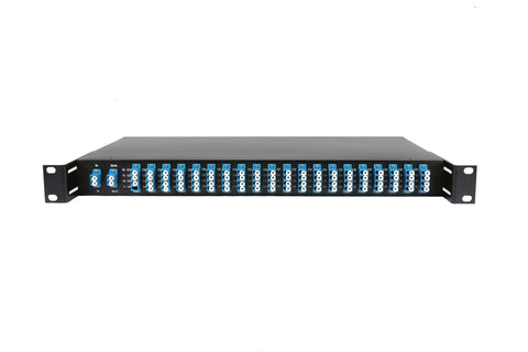 18CH CWDM MUX+DEMUX with Monitor Port, but without Upgrading Port in 19" 1U Rackmount, LC/UPC (IL, Insert Loss, value is 5dB)